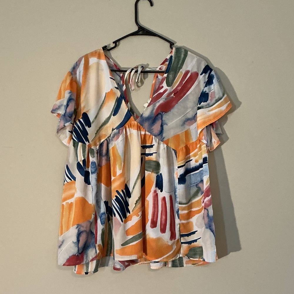 Entro Multicolor Abstract Blouse